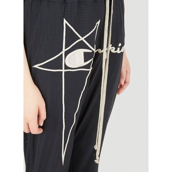 Rick Owens x Champion Embroidered Mesh Track Pants XS 2 New Co-lab Pentagram - Picture 8 of 14